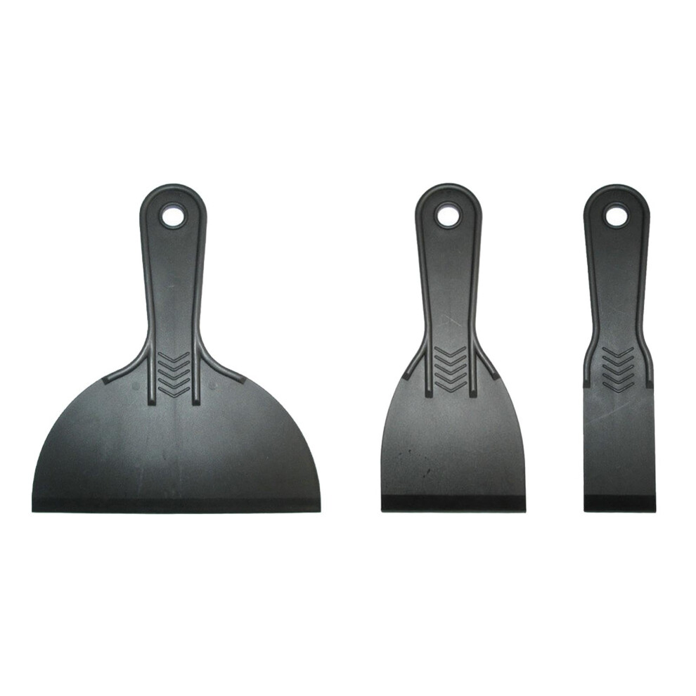 Brilovent 3Pc Versatile Plastic Scraper Set - Putty Scraper, Flexible Putty Filler Scraper Tools For Spackling, Patching, Smoothing And Filling 5051226575112