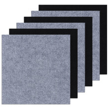 50 Pcs Black Carpet Tiles, 30 x 30 cm Self-Adhesive Carpet Tile, Anti-Slip Easy to Peel & Stick Carpets Square