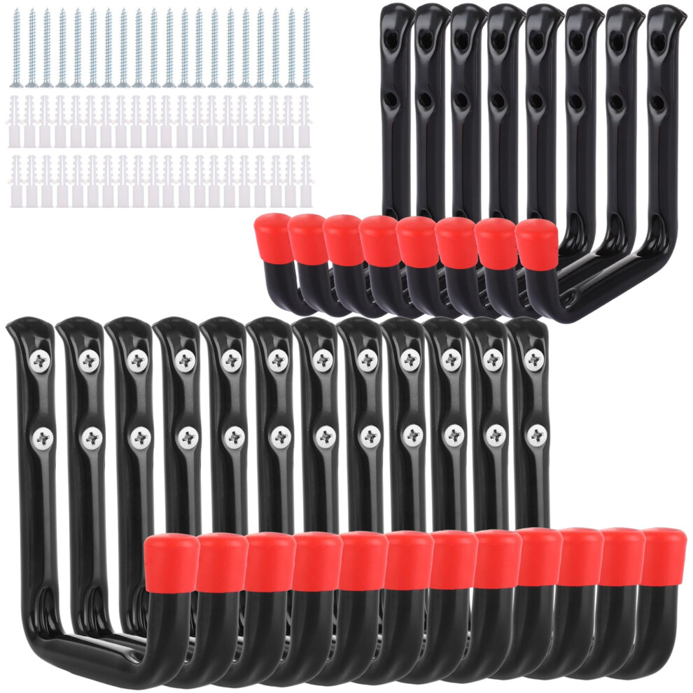 Younthye 25Pcs Garage Hooks, Ladder Hooks Garage Storage Hook Heavy Duty Shed Hook Wall Mounted J Hook Utility Hangers For Hanging Bike, Garden Tools 5051226616846