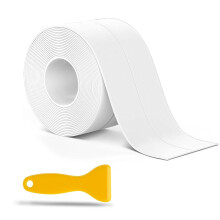 BLISSIQUEE Bath Sealant Strip Self Adhesive 5M*5CM, Sealant Tape Waterproof PVC Simple Seal Tape for Bathroom, Kitchen, Toilet, Wall Corners