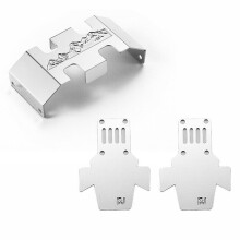 (2pcs Axle Skid Plate+Chassis Skid Plate) Stainless Steel Chassis Axle Skid Guard Plate Kit For 1/24 Axial SCX24 RC Car