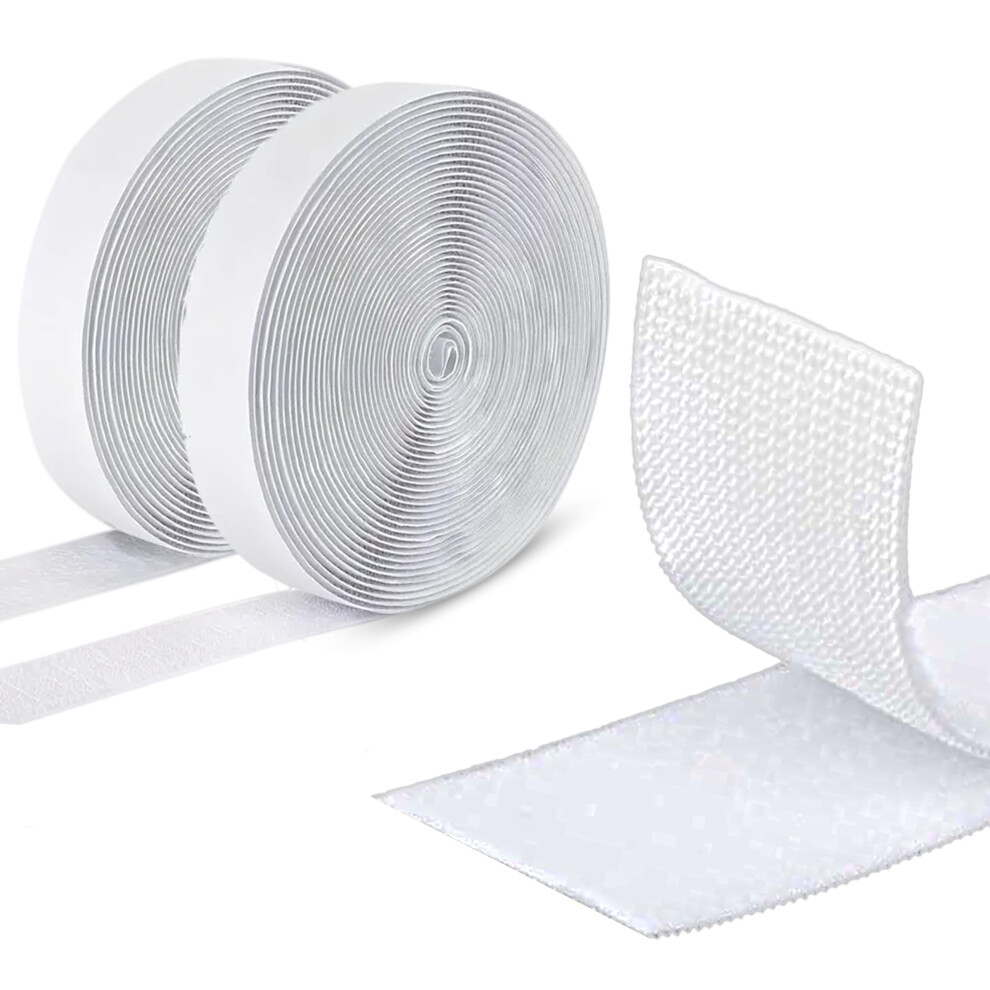 Armiz Hook And Loop Tape Self Adhesive, Extra Strong, 2.5 M Sticky Back Fastening Tape, 50 Mm Wide, Double-Sided Strip Tape (White) 8330779380761