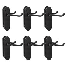 Bwintech 6 Sets Matt Black Richmond Lever on Plate, Latch Furniture, Backplate Door Handles,Suitable for Wooden Doors