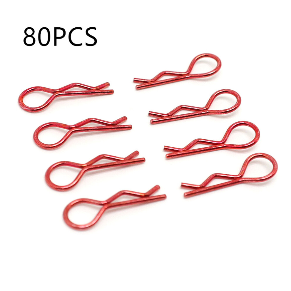 (Red) 80Pcs Rc Body Clips Body Pins For 1/10 Rc Car Truck Buggy Truck Red 110691655646