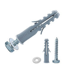 30 Sets M10x50mm Heavy Duty Masonry Brick Wall Plugs and Screws Bolts Anchors, Concrete Screws with Washers & Wall Plugs