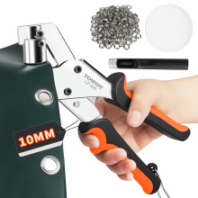 TOWOT Grommet Eyelet Punch Kit with 500pcs 10mm Eyelets – Handheld Manual Press Tool for Tarpaulin, Canvas, Leather, Fabric – Ideal for DIY Crafti