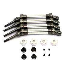 (Silver) 4PCS Metal Front & Rear CVD Alloy Drive Shaft For Traxxas Slash 4X4 4WD RC Car