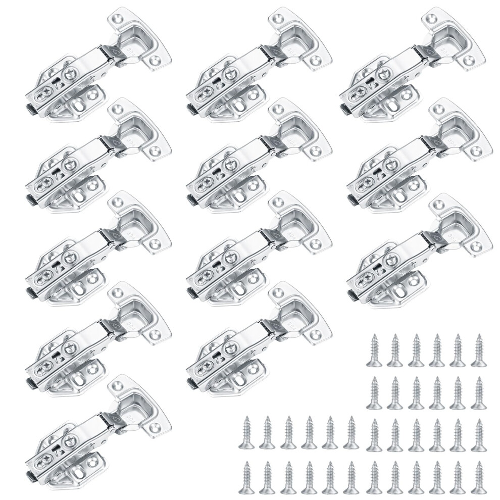 12Pcs Kitchen Cabinet Soft Close Mute Full Overlay Hinges With Screws For Folding Wardrobe Cupboard Doors 5051226607660
