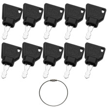 10Pcs Ignition Starter Keys for Heavy Equipment 70145501 14607 Key Compatible with JCB Skytrak Bomag Bobcat 3CX Backhoe Excavators Loaders