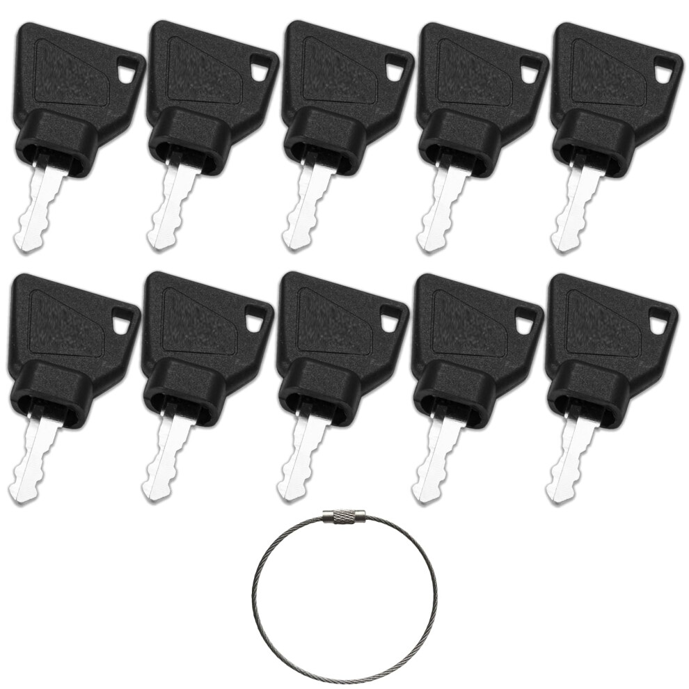 10Pcs Ignition Starter Keys For Heavy Equipment 70145501 14607 Key Compatible With Jcb Skytrak Bomag Bobcat 3Cx Backhoe Excavators Loaders 5051226596254