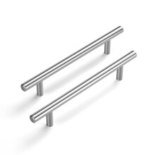LONTAN 4 Kitchen Cupboard Handles 128mm T-Shaped Cupboard Door Handles for Drawer and Cabinet Stainless Steel Pulls Suitable for Bedroom, Living Room