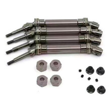 (Titanium) 4PCS Metal Front & Rear CVD Alloy Drive Shaft For Traxxas Slash 4X4 4WD RC Car