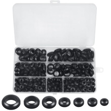 260 Pcs Rubber Grommet Kit, 7 Sizes Electrical Grommets for Wires and Cables Heavy-Duty Firewall Hole Plugs for Automotive, Plumbing