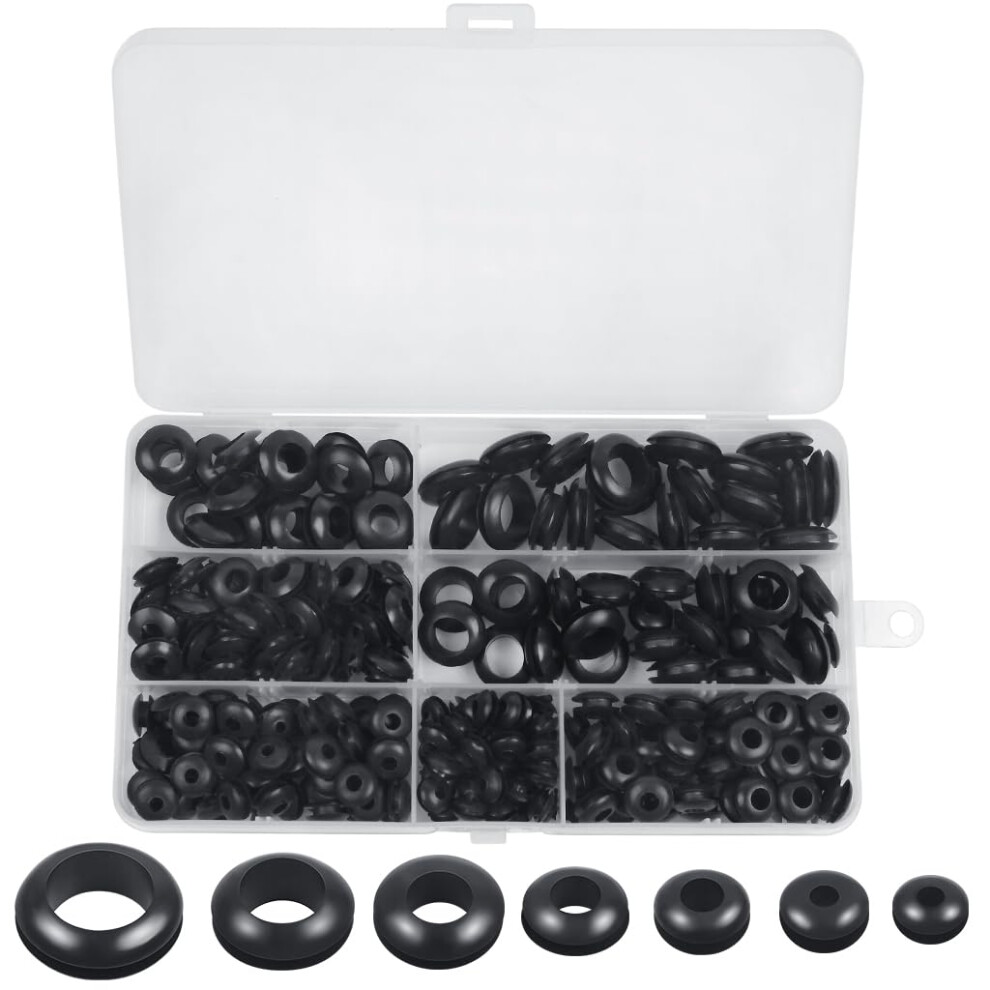 260 Pcs Rubber Grommet Kit, 7 Sizes Electrical Grommets For Wires And Cables Heavy-Duty Firewall Hole Plugs For Automotive, Plumbing 5051226617782