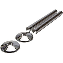 Greened House Chrome Radiator Pipe Covers SnapFit 200mm Long 15mm Pipe