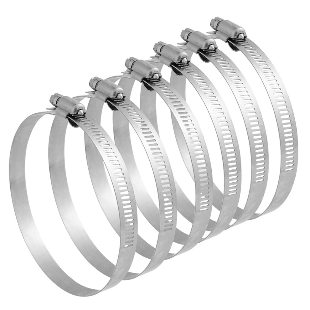 6 Pcs Jubilee Clips Stainless Steel Hose Clips Duct Clamps,Adjustable 91-114Mm Range,Worm Drive Clamp For Securing Hoses And Pipes Tube Assortment 5051226616211