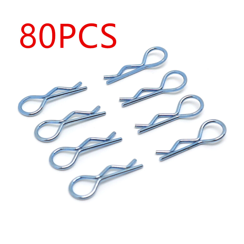 (Blue) 80Pcs Rc Body Clips Body Pins For 1/10 Rc Car Truck Buggy Truck Blue 110691655622
