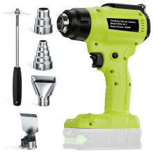 Heat Gun for Ryobi 18V ONE+ Battery (Tool Only), Cordless Hot Air Gun with 4 Nozzles, Battery Heat Gun for Welding, Bending Pipes, Colour Removal