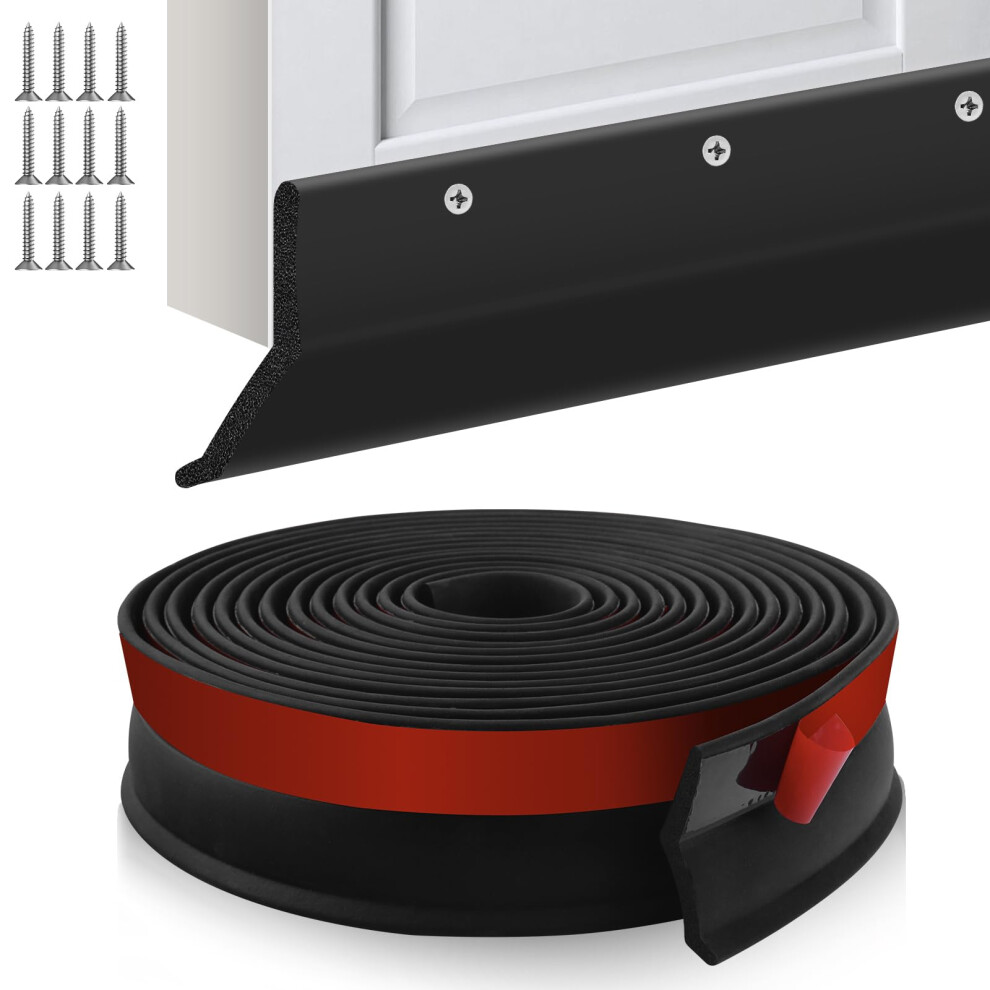 Garage Door Seal Universal Garage Door Bottom Weather Stripping Rubber Seal Strip Draught Excluder With Nails For Warehouse (Foam Rubber, 3M) 5051226616129