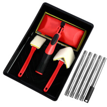 7 Inch Paint Pad Set, Paint Pads for Walls and Ceilings, Paint Edging Tool with 124cm Extension Pole & Paint Tray
