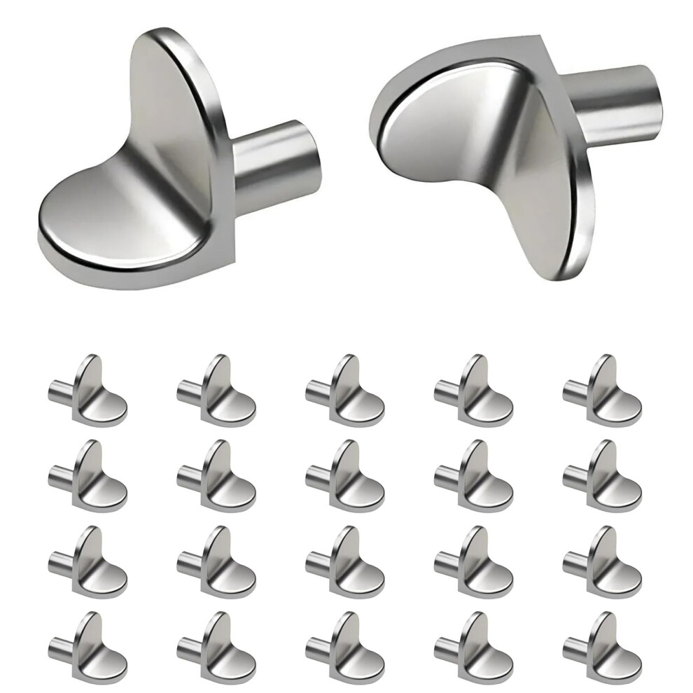 20Pcs Zinc Alloy Shelf Support Pegs 5Mm, L-Shaped Cupboard Shelf Pegs, Shelf Pins For Kitchen Cabinets, Wardrobes, Bookcases, Chair Trays 5051226558689