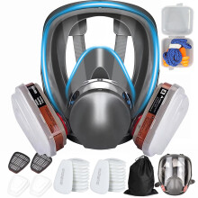 SGTBLV Full Face Respirator Mask, Reusable with Filters, Anti Fog, for Spray Paint, Chemicals, Epoxy Resin, Welding, Sanding, Dust Protection