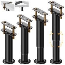 Abiglifty 4Pcs Furniture Legs,18-33cm (7-13 Inch) Adjustable Heavy Duty Metal Bed Support Leg with 8 Bolts and Nuts for Cabinet, Sofa