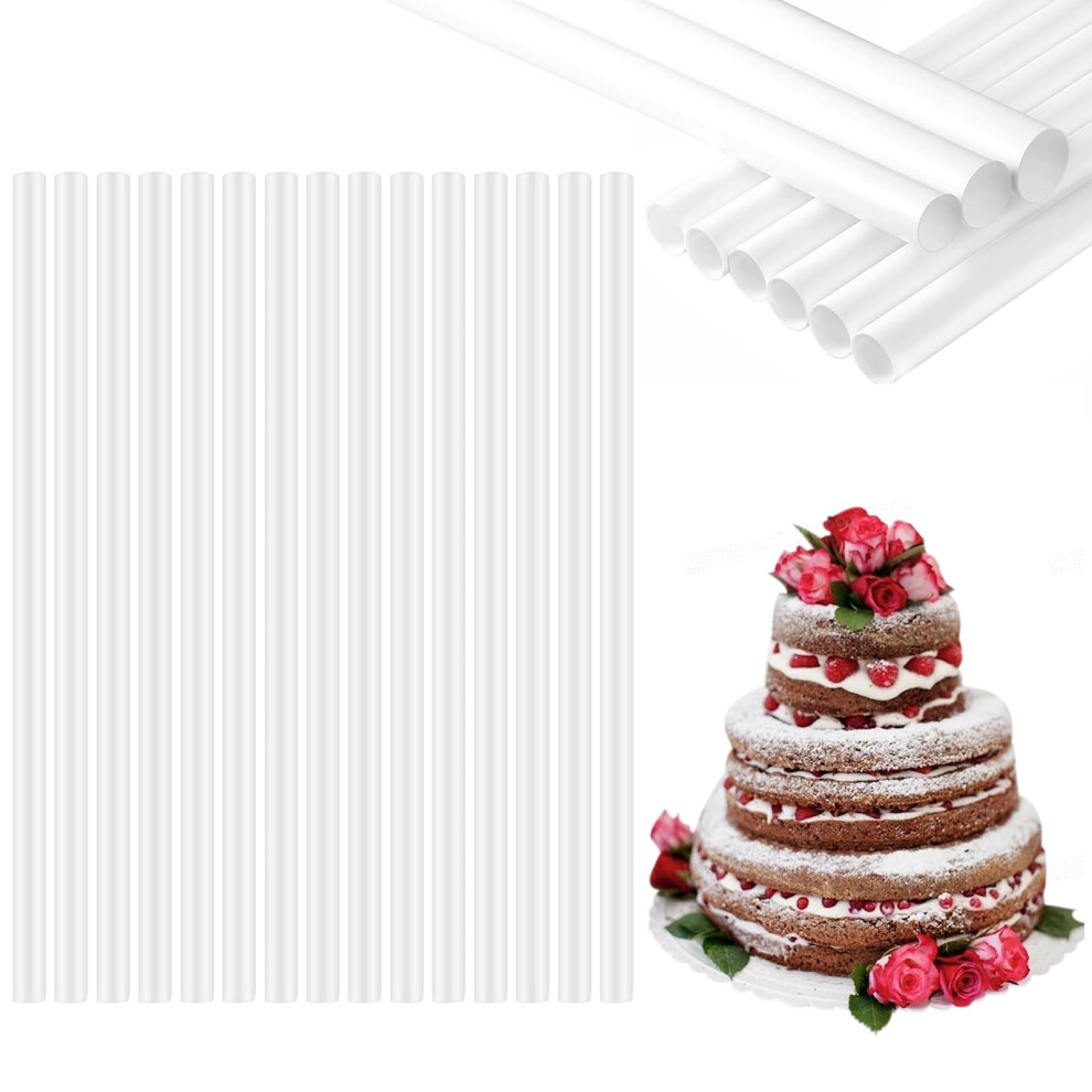 Cake Dowels For Tiered Cakes 30Cm, 24Pcs Plastic Cake Tier Support Rods For Tiered Cakes Dowel Rods Stacking Support 5051226597930