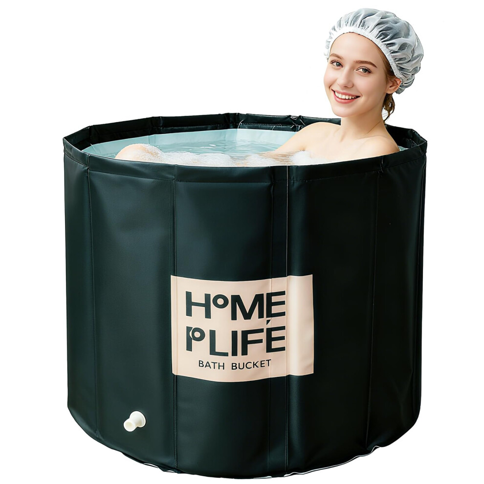 Portable Foldable Bathtub, Soaking Bathtub For Shower And Ice Bath, Home Sauna Spa Bath Tub For, Cold Plunge Tub For Recovery (80 X 65Cm) 5051226595158