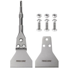 Firecore SDS Plus Floor Scraper 300 mm x 100 mm with Replacement Scraper Blade, Chisel bits for SDS Plus Hammer- Removing Floor coverings