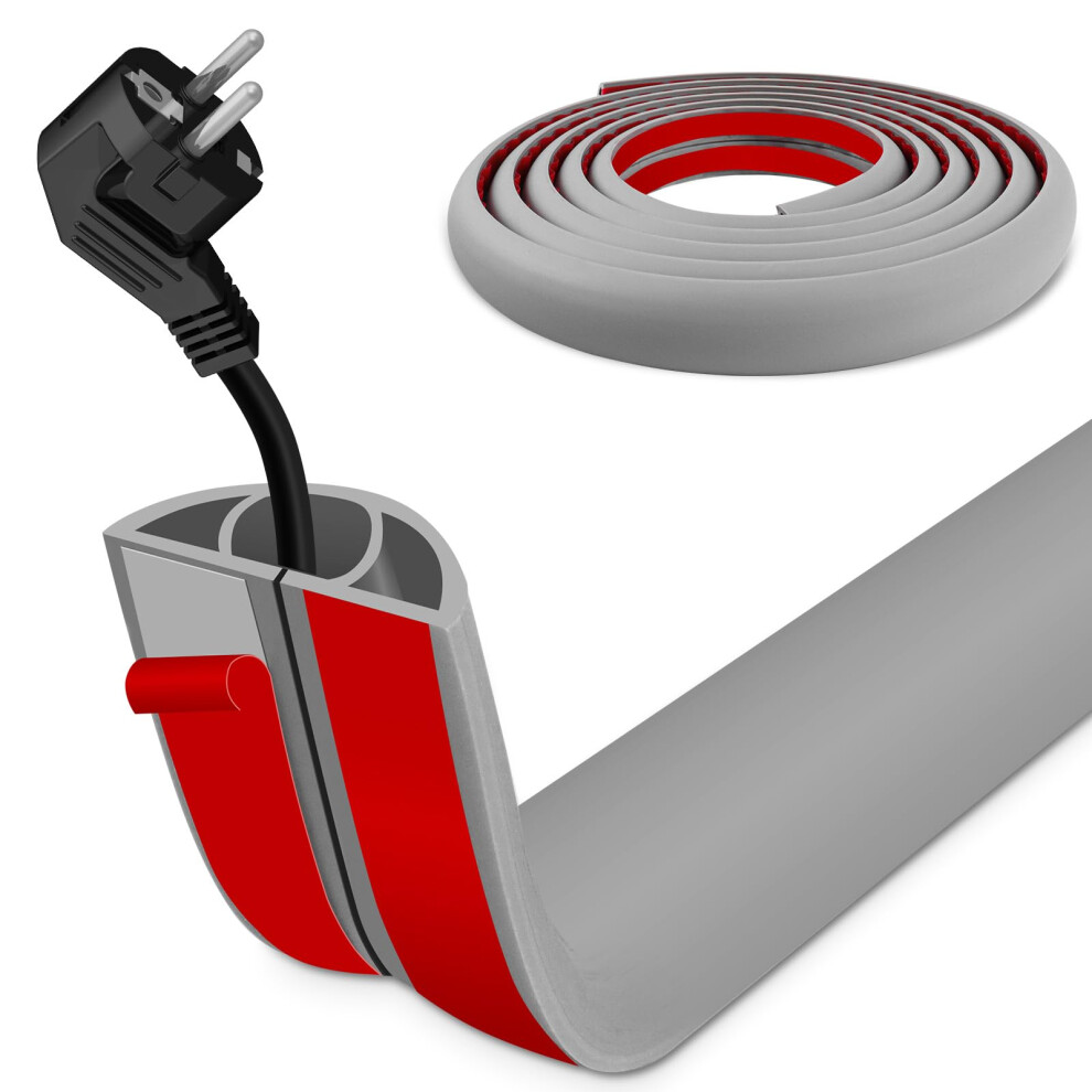 Floor Cable Cover 3M Wire Protector From Pets,Cable Cover To Prevent Trip Hazards, Suitable For Home, Office, Factory, Warehouse And Other Places 5051226614262