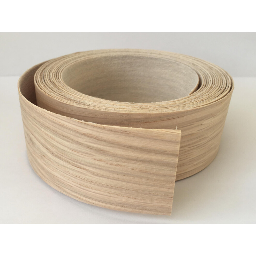 Vale Veneers 40Mm Real Oak Wood Veneer Trim - 5M Roll Of Pre Glued Iron On Edging Tape/Banding (40Mm) 5003432013261