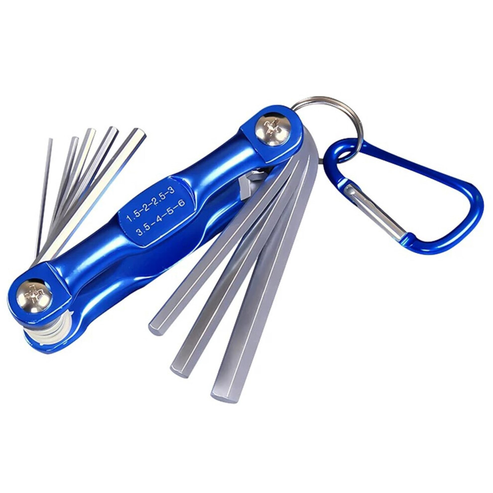 1Pc Folding Allen Key Set (1.5Â6.0Mm 8 Sizes), Compact Alan Keys Sets, Hex Wrench Tool, Portable Allen Keys For Bike & Diy 5051226626531