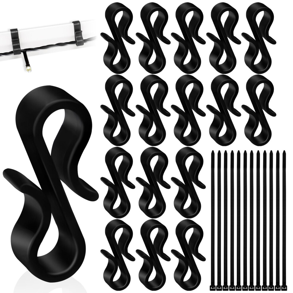 Haohaneup 120Pcs Plastic Gutter Hooks,S Gutter Clips For Hanging Outdoor Wedding String Lights,Halloween Garden,Christmas Tree Decorations,Home Decor 5051226594878