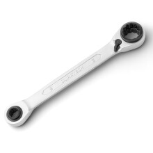 DURATECH 4 in 1 Ratchet Spanner 10 x 19 mm - 13 x 17 mm, Reversible Box-end Wrench, Double Ring Spanner, Chrome Vanadium Steel, 12-Point Ratchet
