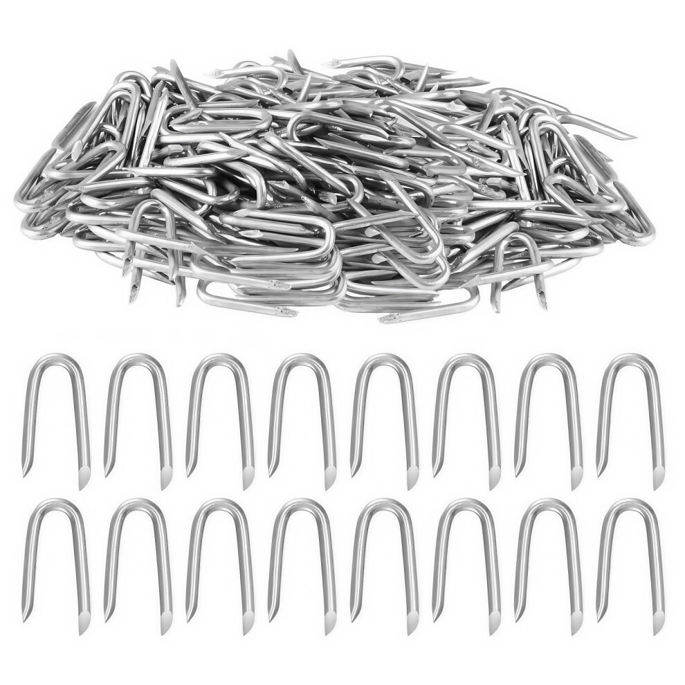 Galvanised U Nails For Fencing, U Shaped Nails,Chicken Wire Fencing, Fasteners Nails For Wire Mesh And Woven Garden Fencing(2Mmx24mm,100Pcs) 5051226614620