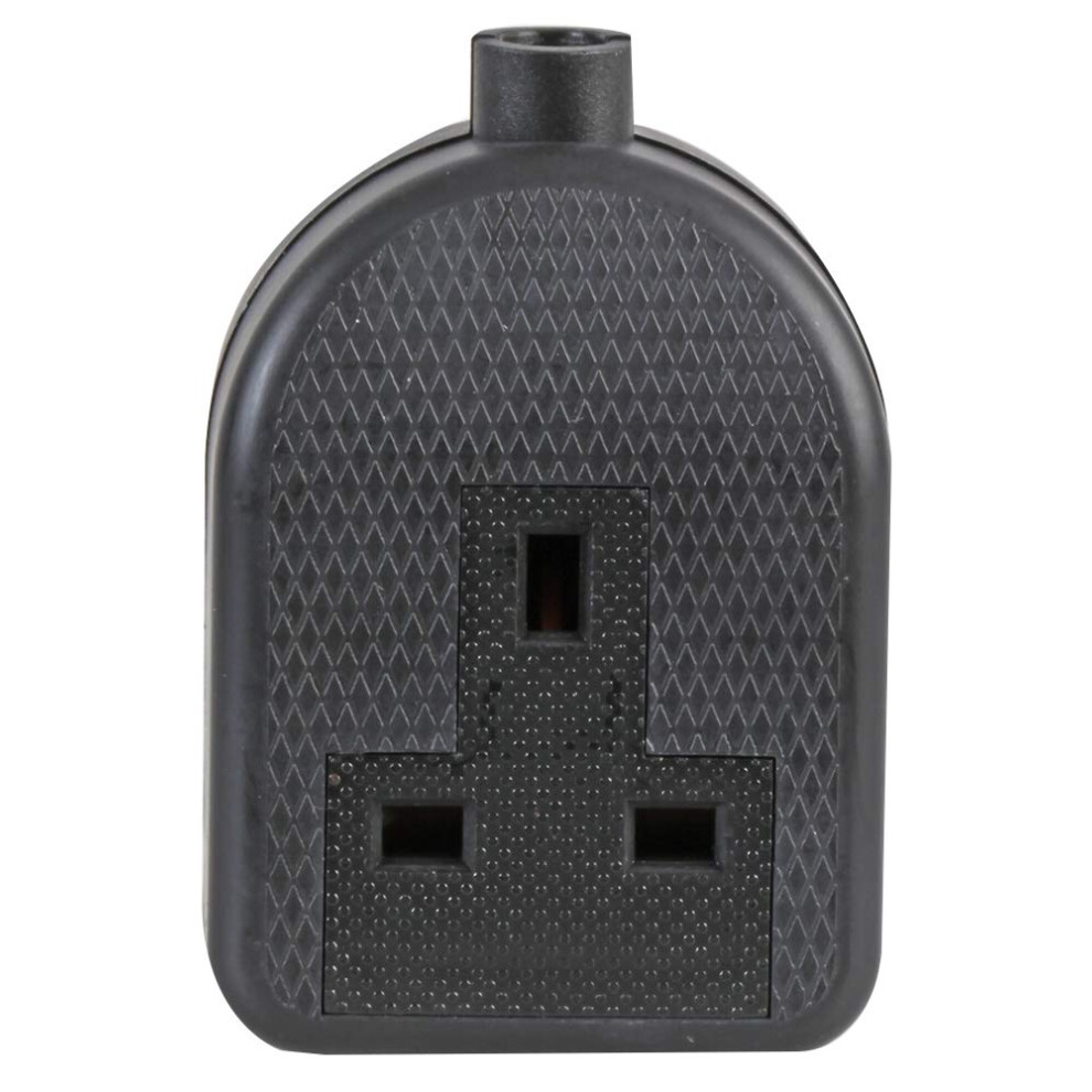 Pro Elec 1ÂGang Rubber Trailing Socket, 13A, Black Â Pelb1578 5000236188225