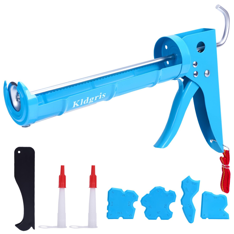 Kldgris Sealant Caulking Gun Silicone Gun Kit With Caulk Remover Tool & 2 Silicone Nozzles For Caulking Removal, Bathroom & Shower Caulk 5051226598067