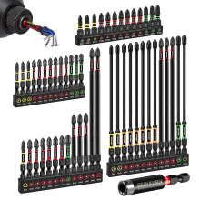 Geinxurn 52pcs Impact #1#2#3 Phillips Screwdriver Bits Set, 25/50/75/150 mm (PH1/PH2/PH3) Magnetic S2 Steel Cross Driver Bits Set and 1pc Impact Bit