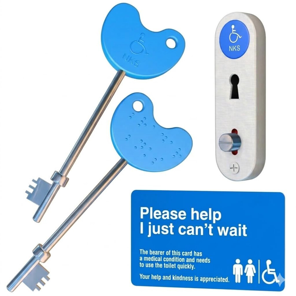 Nks Radar Key Disabled Toilet Bathroom Door Access Braille Easy Turn Pack Opens Over 10,000 Disabled Toilets With Access Card 5051226624582
