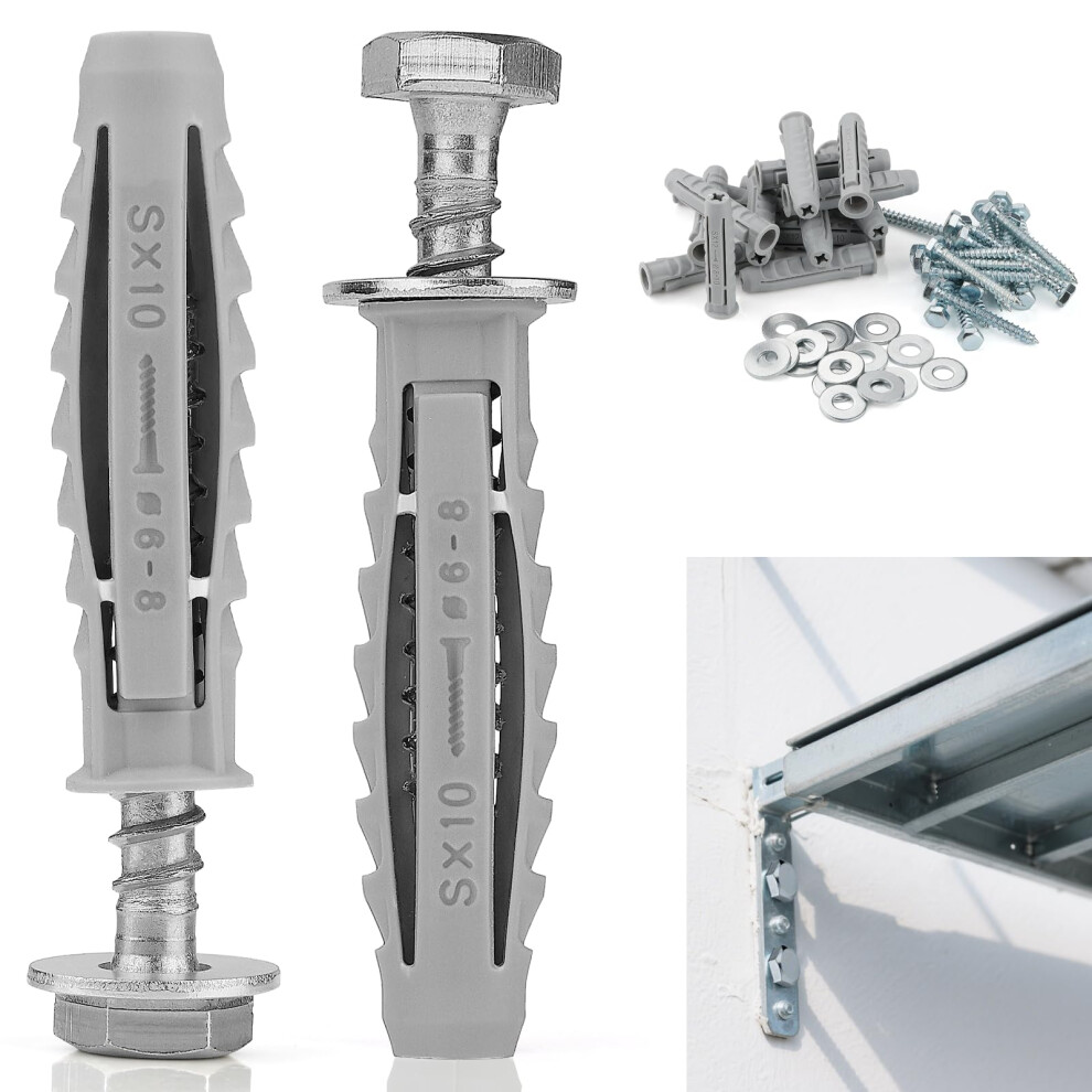 16 Pcs Heavy Duty Wall Fixings Plugs Anchor Masonry Screws Plugs For Brick Bolts Wall Plugs For Tv Bracket 5051226558948