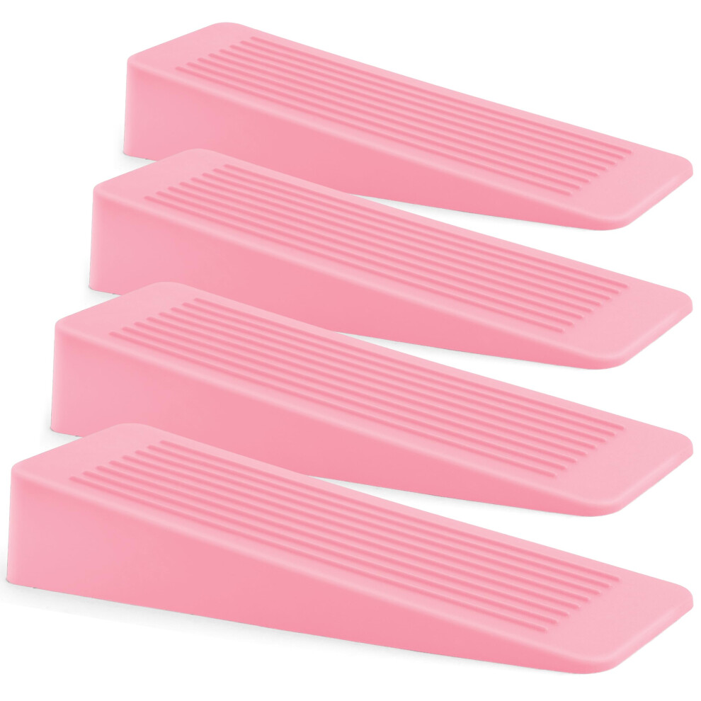 Pink Rubber Door Stop 4 Pack, Door Stoppers For Floor, Door Stops Indoors, Door Wedge, Non-Slip Rubber Door Stopper, Door Wedges Indoors 5051226606502