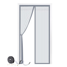 Magnetic Door Screen, SMALUCK Heavy Duty Fly Door Screen Mesh with Powerful Magnets, Durable Mesh Curtains Keeps Bugs Out, Frame Hook & Loop