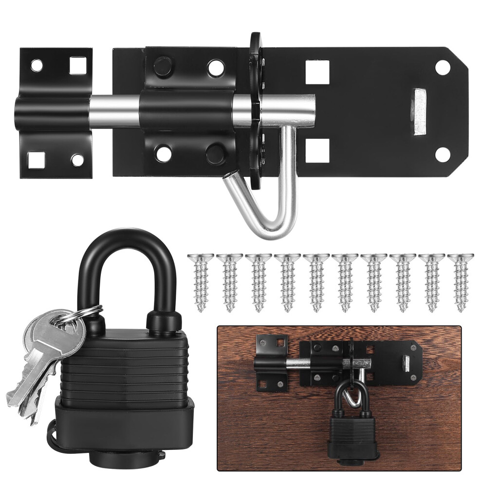 Aoyfuwell Gate Bolt Lock Garden Shed Door Lock Latch, Shed Locks Heavy Duty Bolts For External Doors, Sliding Gate Bolt Sliding Latch 5051226605871