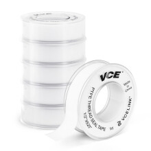 VCE 6 Pack PTFE Tape, Plumbers Tape with Snap-On Cover, Premium Teflon Sealing Tape to Stop Leaks for Bathroom