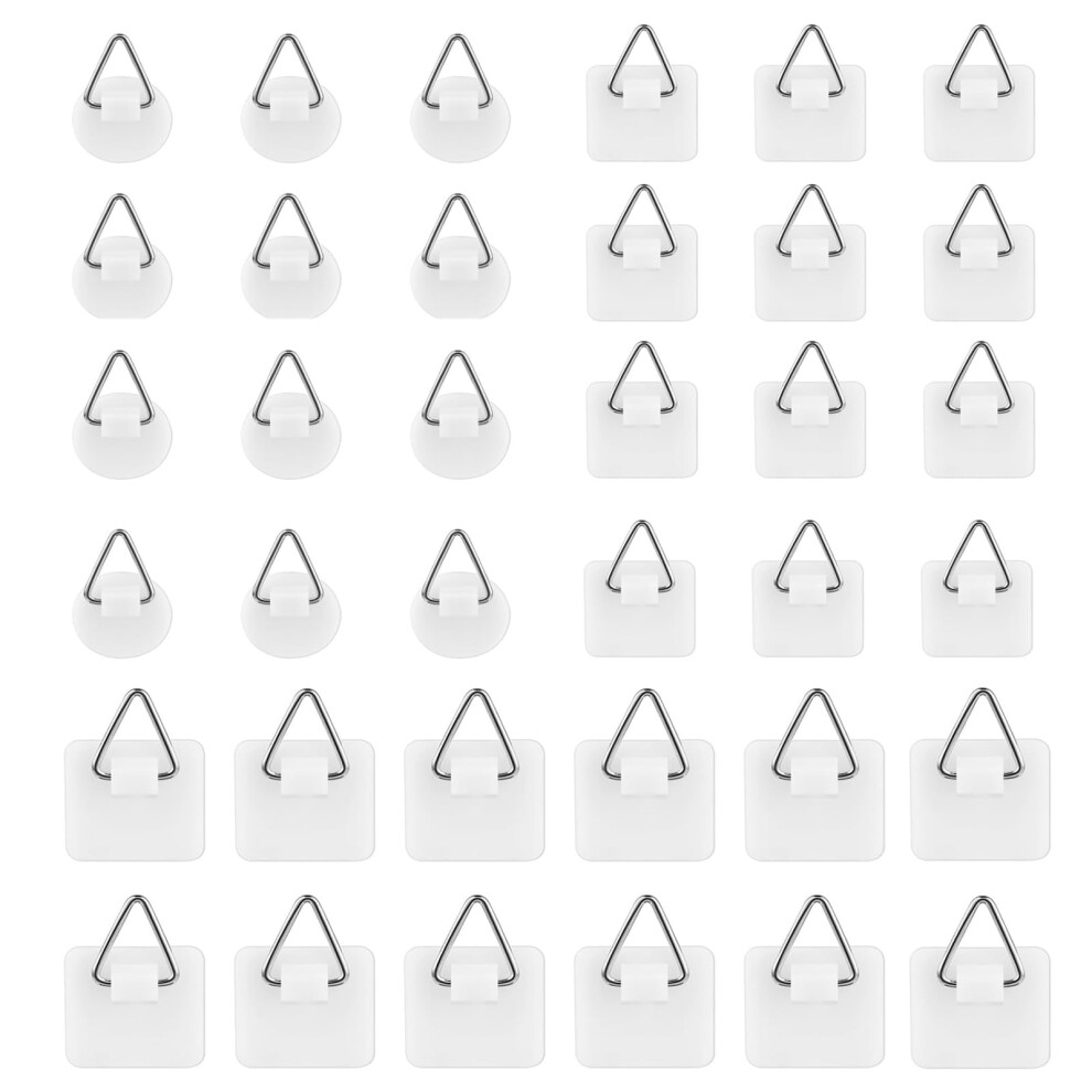 36Pcs Adhesive Plate Hangers Holder Invisible No Nails,Wall Stickers For Picture Hanging,Stick On Picture Hooks,Super Strong Adhesion 5051226596889