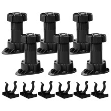 POHOVE Set of 6 Adjustable Kitchen Cabinet Legs with Assembly Accessories, Adjustable Height 80mm to 130mm Furniture Legs for Kitchen or Bathroom