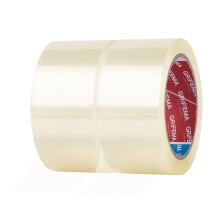 GRIFEMA GA4003-2 Clear Low Noise Packing Tape 2 Rolls Strong Heavy Duty Parcel Tape Strong Adhesive Sellotape Industrial Duty Cellotape for Packing