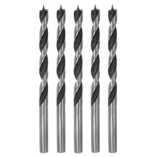 sourcing map 5pcs Brad Point Drill Bits 5mm Precise Cutting with Brad Point Tip for Woods