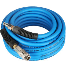 EADUTY Air Compressor Hose, Heavy Duty Hybrid Air Hose 1/4" I.D by 10 M Length, 150 PSI Air Compressor Accessories with Bend Restrictors and 1/4"